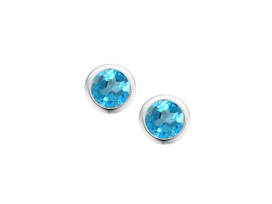 Amore Argento Sterling Silver Blue Topaz Orbit Stud Earrings