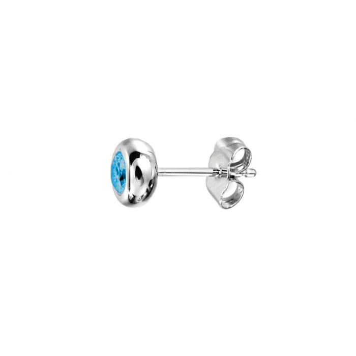 Amore Argento Sterling Silver Blue Topaz Orbit Stud Earrings