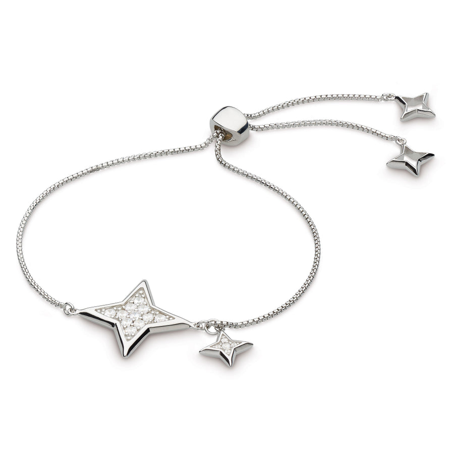 Kit Heath Sterling Silver Astoria Starburst Pave Toggle Bracelet