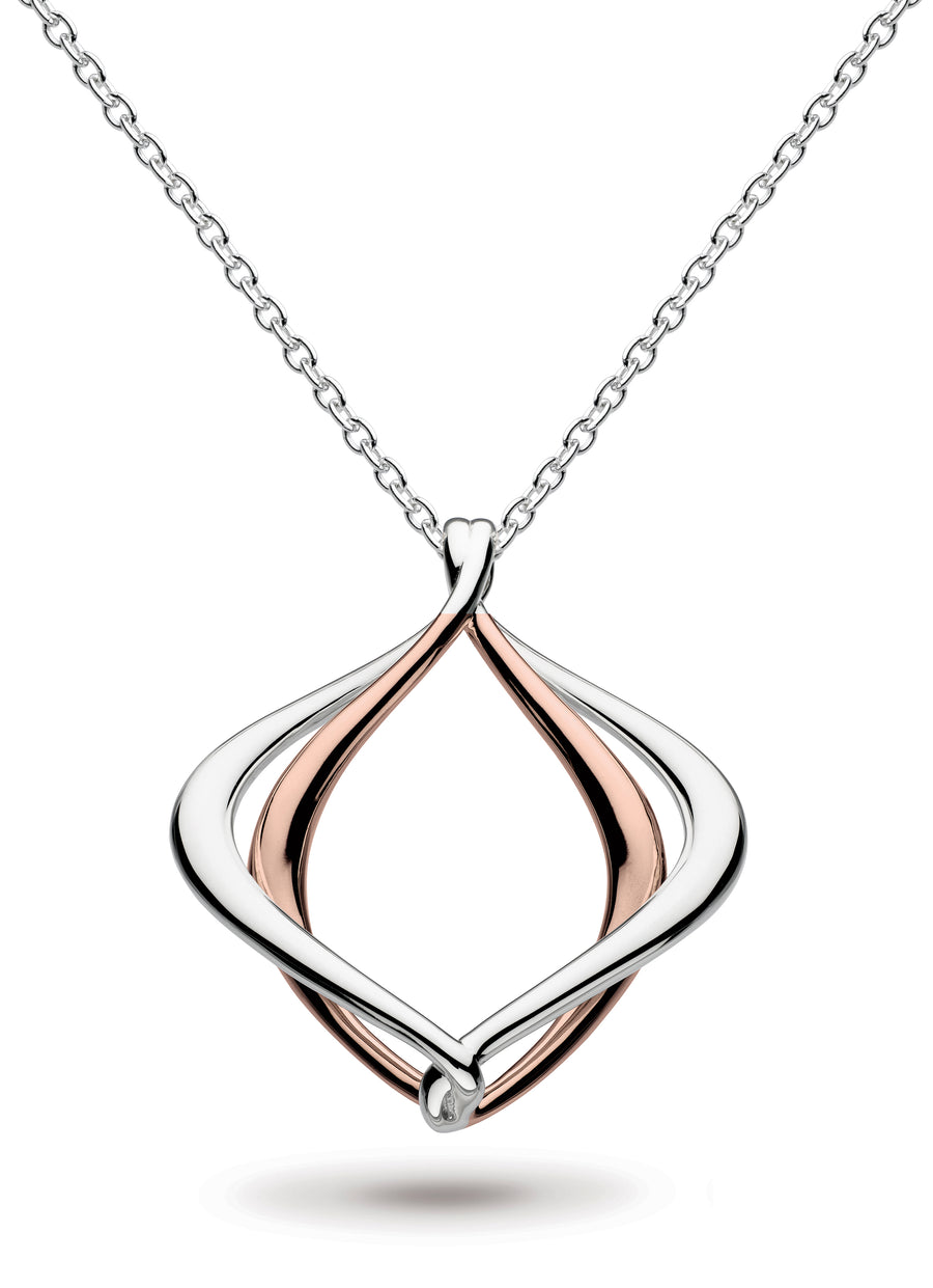 Kit Heath Sterling Silver Large Alicia Pendant with Rose Gold Detail