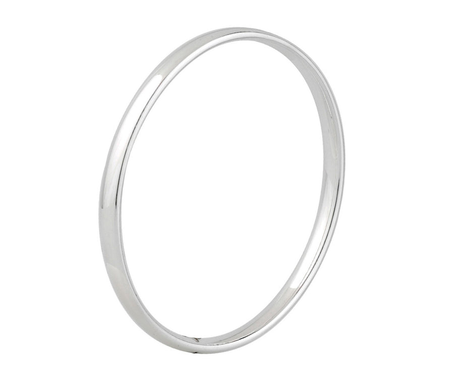 Sterling Silver Plain Heavy Court Shaped Bangle