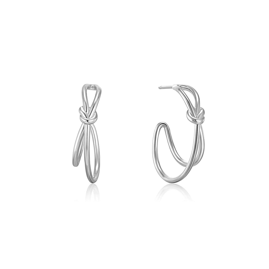 Ania Haie Sterling Silver Knot Hoops Earrings