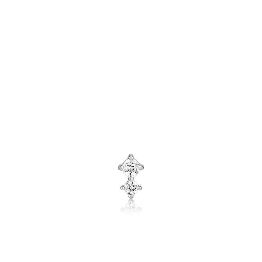 Ania Haie Sterling Silver Double CZ Barbell Earring