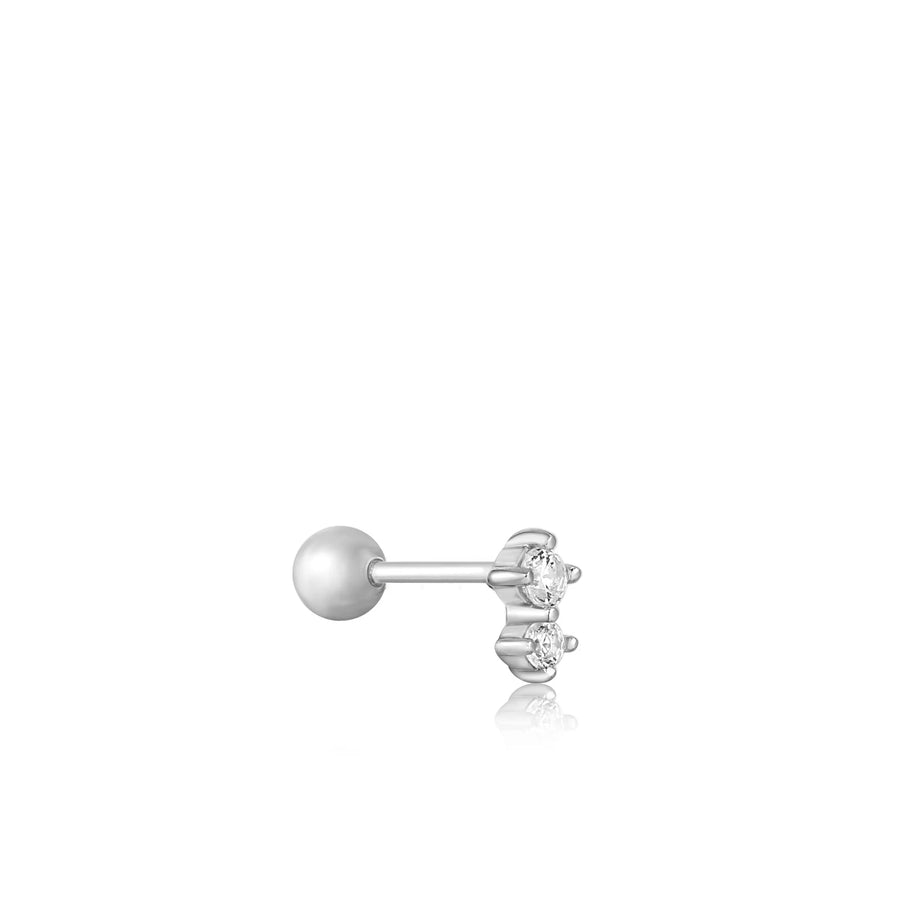 Ania Haie Sterling Silver Double CZ Barbell Earring