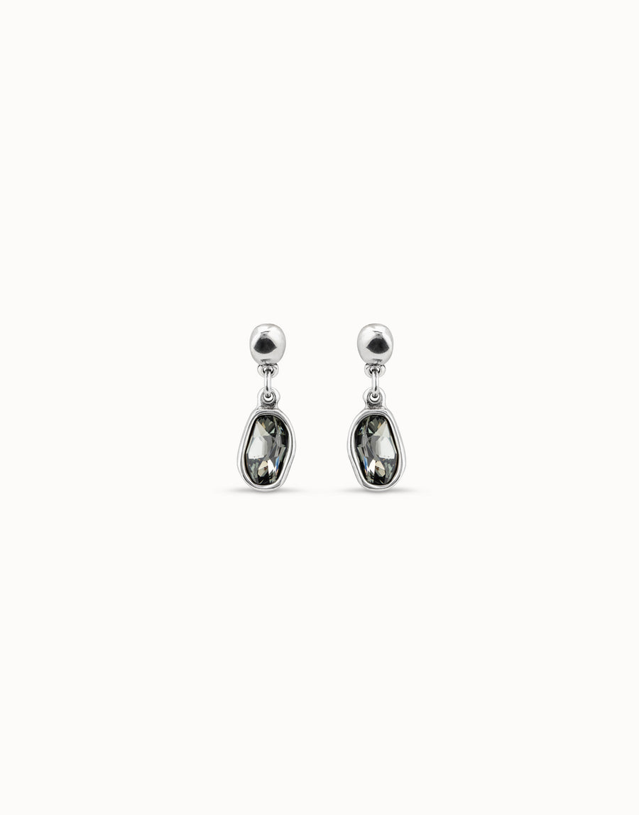 Silver Plated Grey Swarovski Drop Earrings